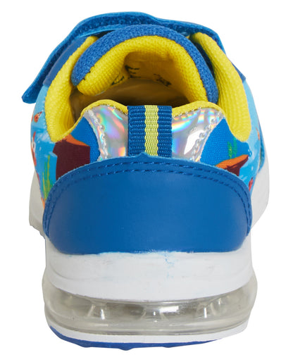 Boys Baby Shark Light Up Sports Trainers Kids Easy Fasten Skate Shoes Blue Pumps