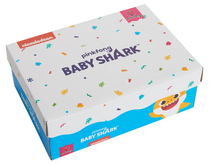Boys Baby Shark Light Up Sports Trainers Kids Easy Fasten Skate Shoes Blue Pumps
