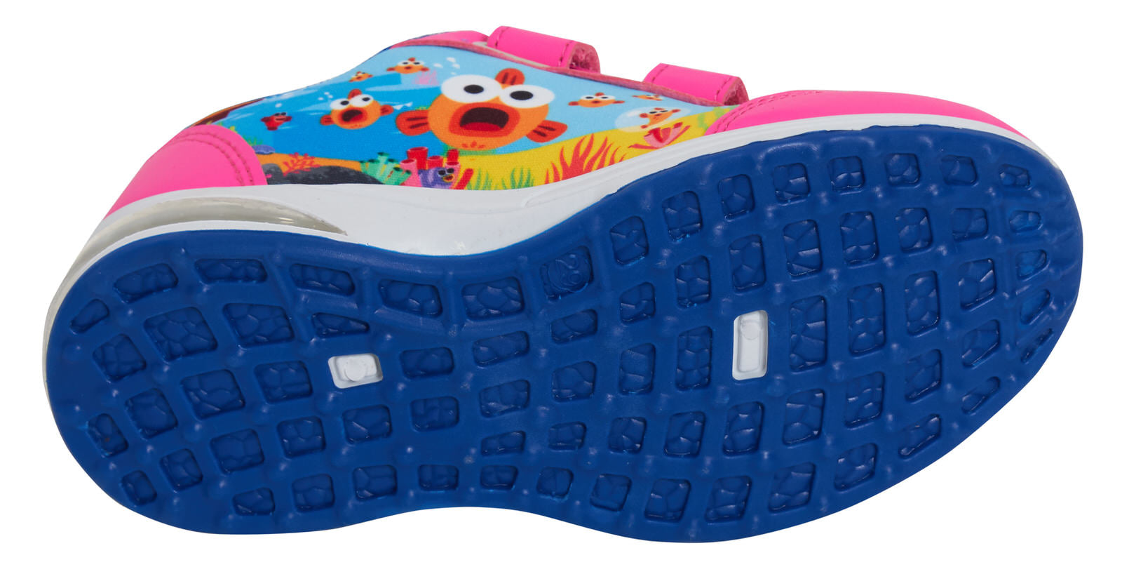 Girls Baby Shark Light Up Trainers Kids Easy Fasten Flashing Lights Sports Shoes