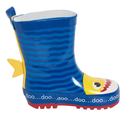 Baby Shark Wellies Boys Girls 3D Fin Rubber Wellington Boots Infants Rain Shoes