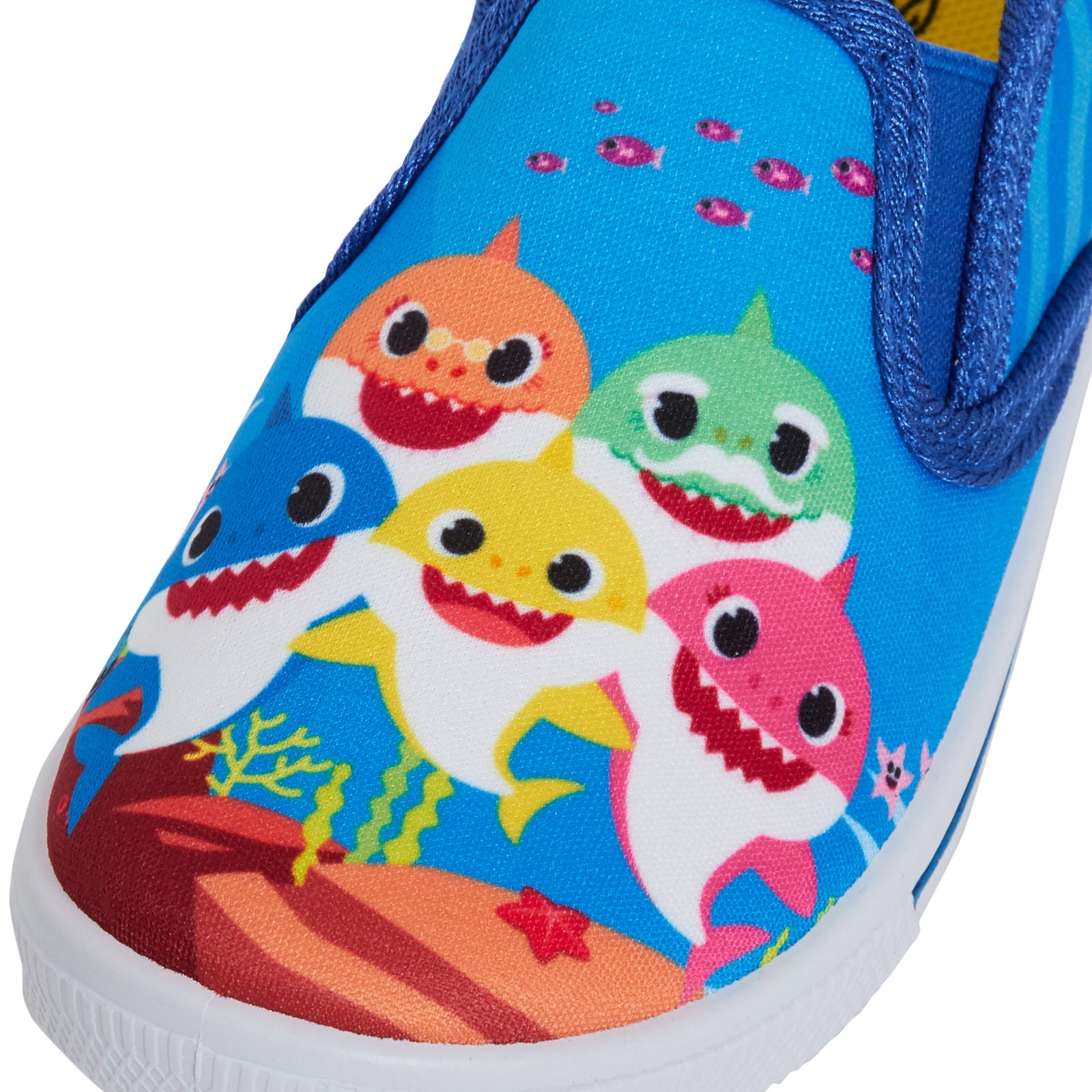 Boys Baby Shark Canvas Pumps Kids Slip On Summer Shoes Plimsoles Shark Trainers