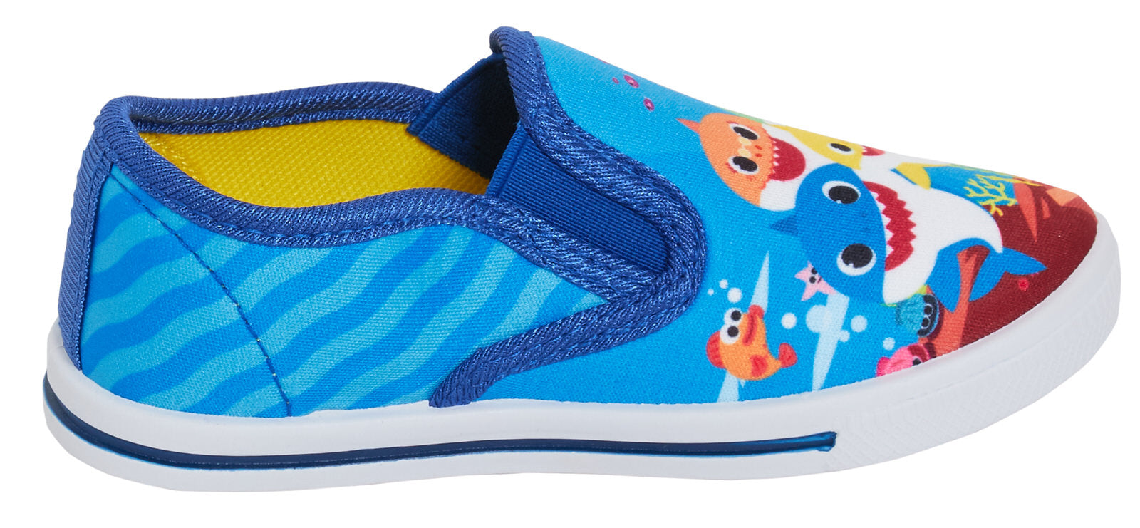Boys Baby Shark Canvas Pumps Kids Slip On Summer Shoes Plimsoles Shark Trainers
