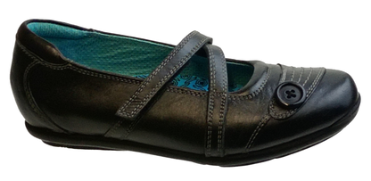 Girls Bluey School Shoes Bingo Easy Fasten Mary Jane Black Patent Party Shoes
