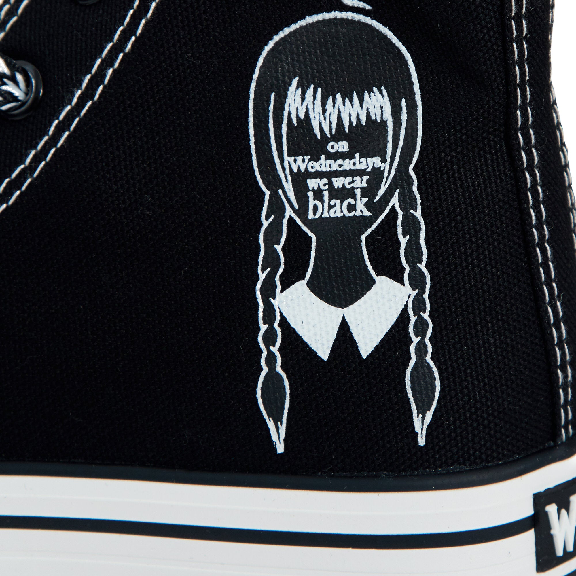 Womens Teen Girls Wednesday Hi Top Trainers Laces Platform Pumps Black Plimsolls