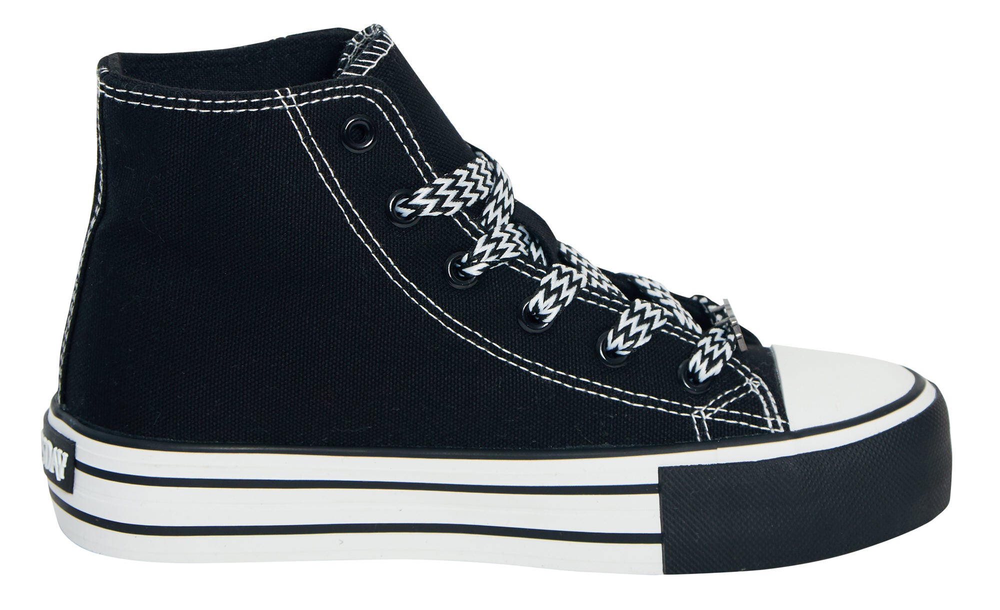 Womens Teen Girls Wednesday Hi Top Trainers Laces Platform Pumps Black Plimsolls
