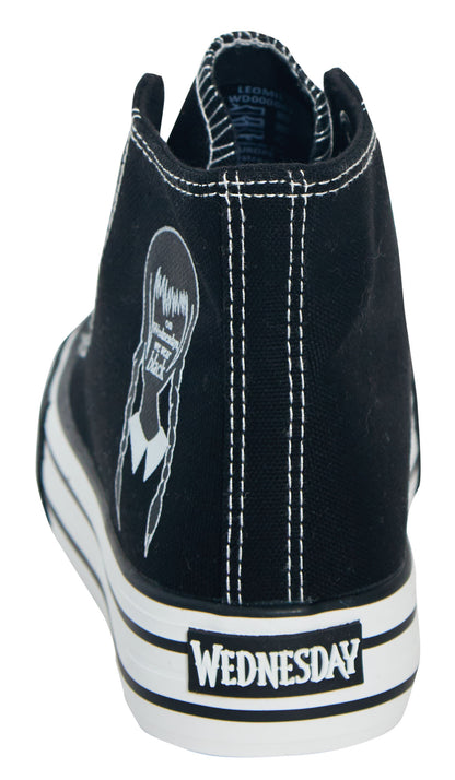 Womens Teen Girls Wednesday Hi Top Trainers Laces Platform Pumps Black Plimsolls