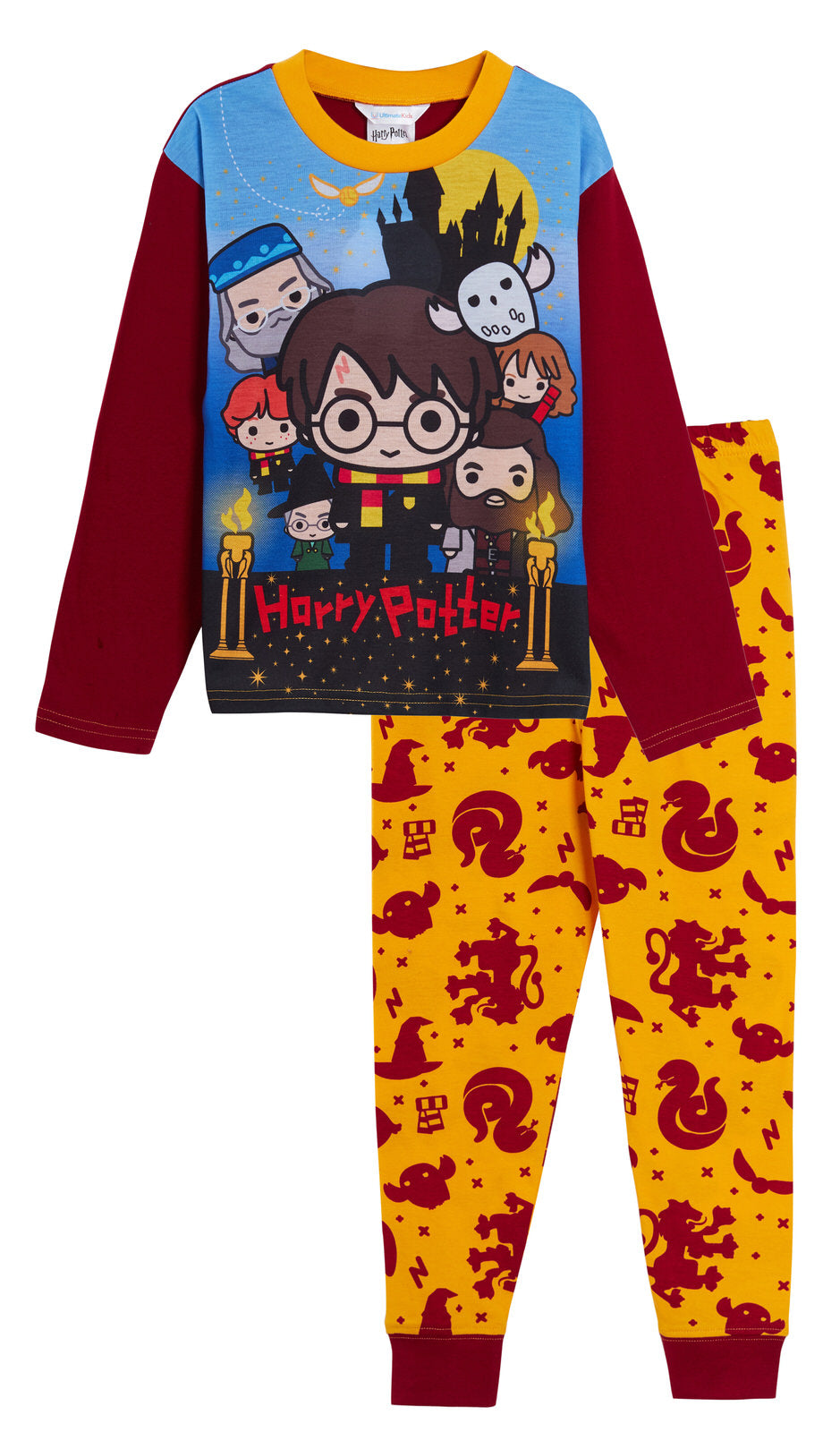 Harry Potter Pyjamas Kids Full Length Pjs Set Boys Girls Hogwarts Character Gift