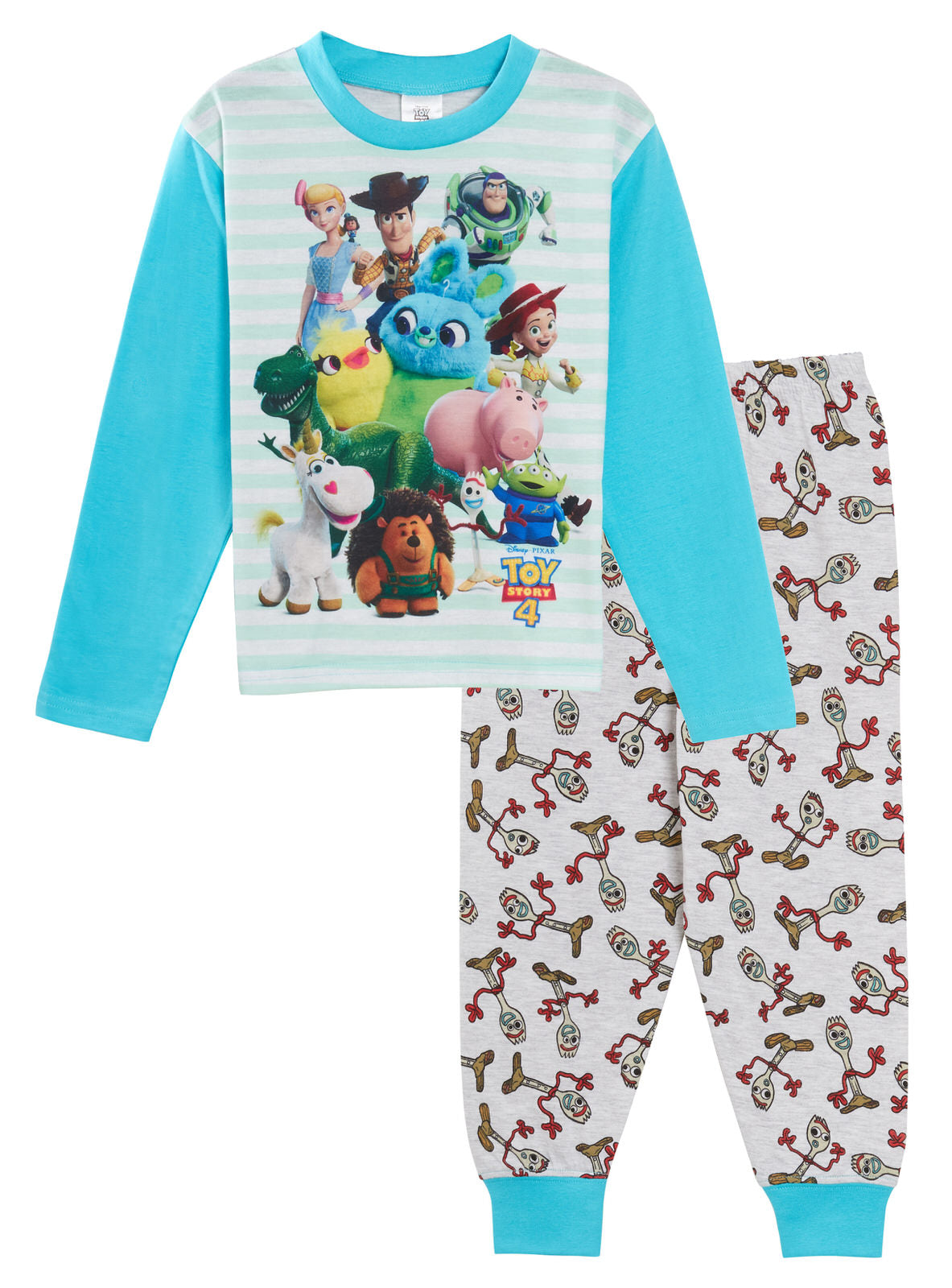 Disney Toy Story 4 Boys Pyjamas Kids Full Length Buzz Woody Forky Pjs Set Size