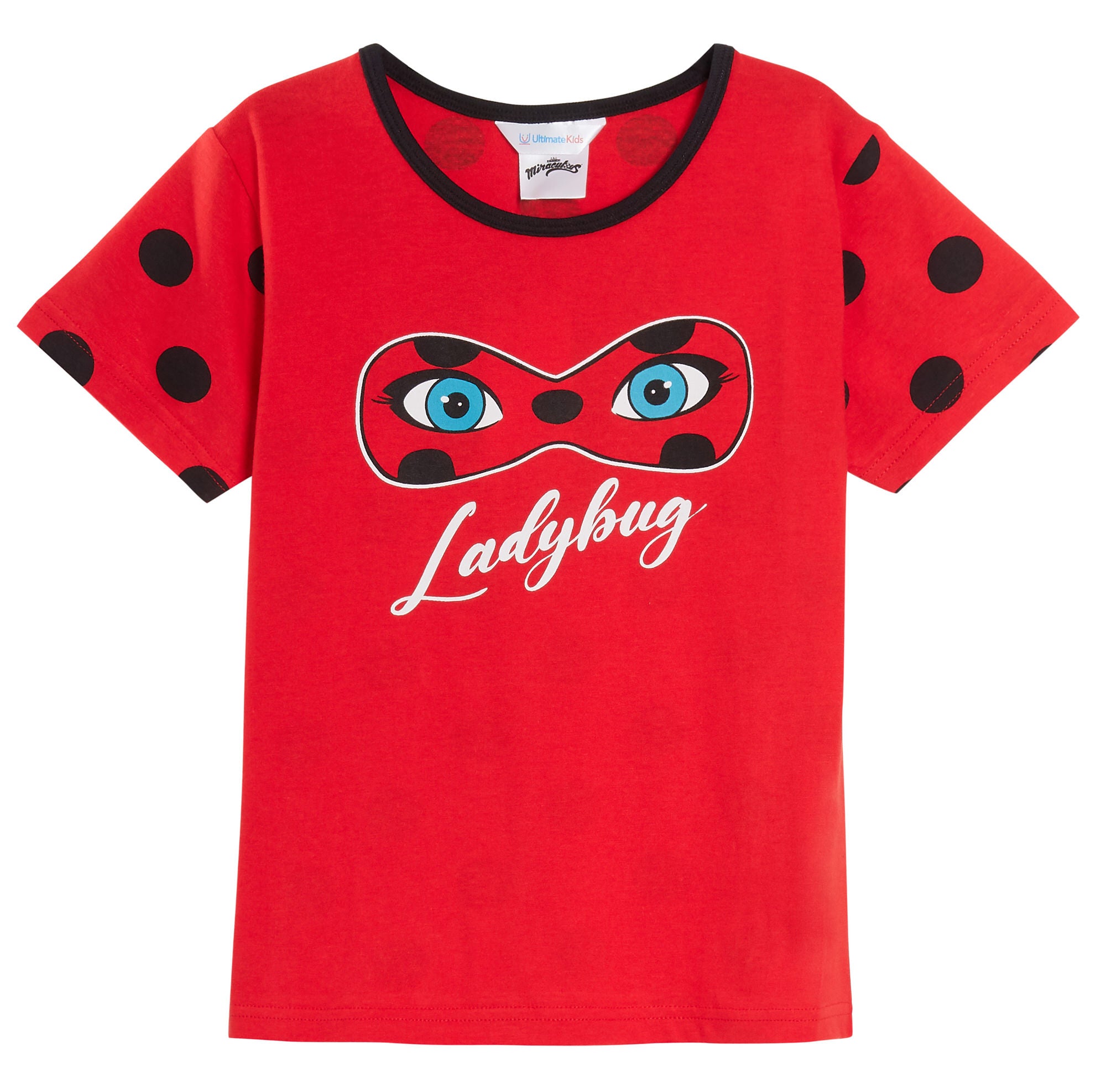 Miraculous Ladybug Short Pyjamas Girls Kids Red Shortie Pjs Dress Up Shorts Set