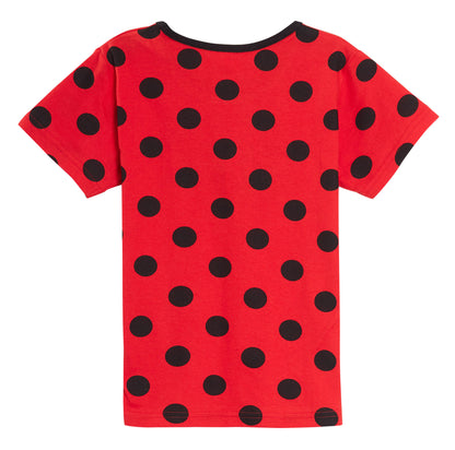 Miraculous Ladybug Short Pyjamas Girls Kids Red Shortie Pjs Dress Up Shorts Set