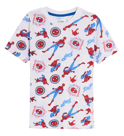Boys 3 Pack Spiderman T-Shirts Kids Marvel Dress Up Tops Short Sleeved Tees