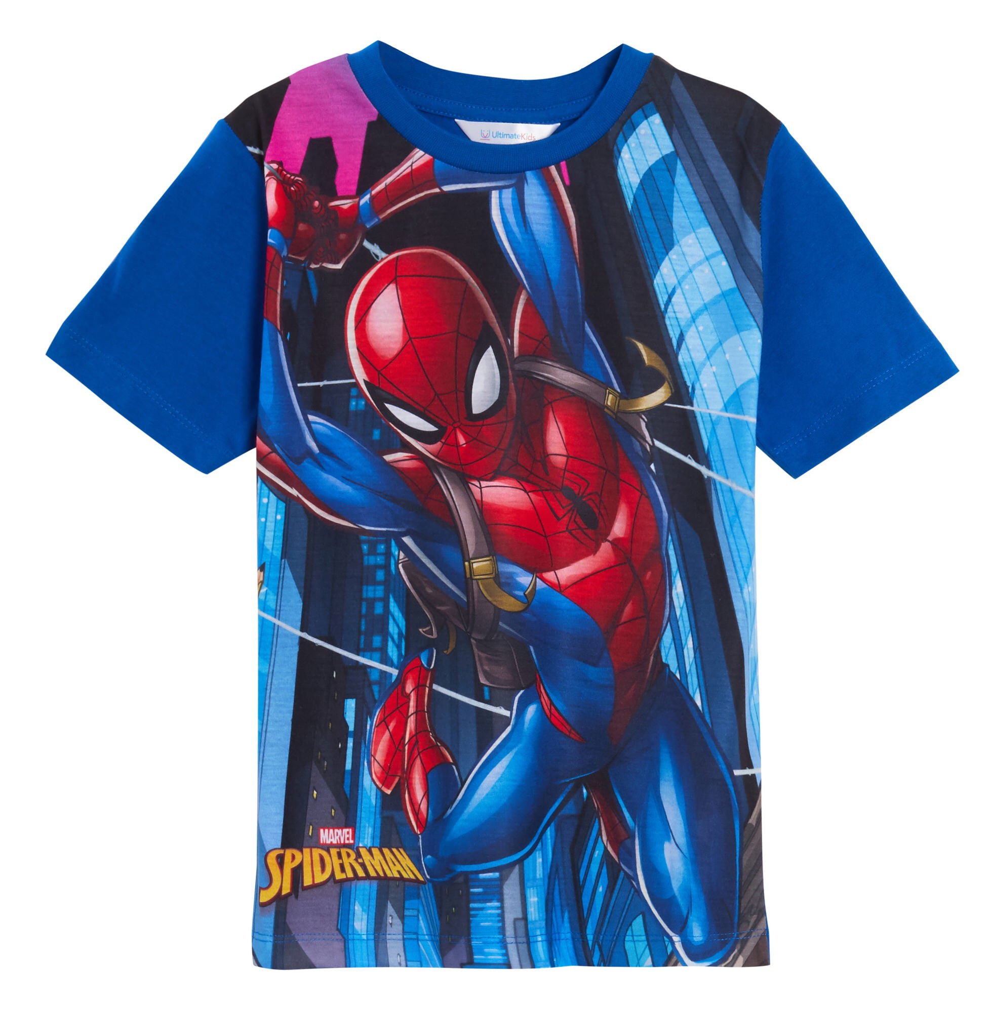 Boys 3 Pack Spiderman T-Shirts Kids Marvel Dress Up Tops Short Sleeved Tees