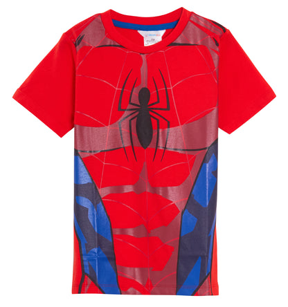 Boys 3 Pack Spiderman T-Shirts Kids Marvel Dress Up Tops Short Sleeved Tees