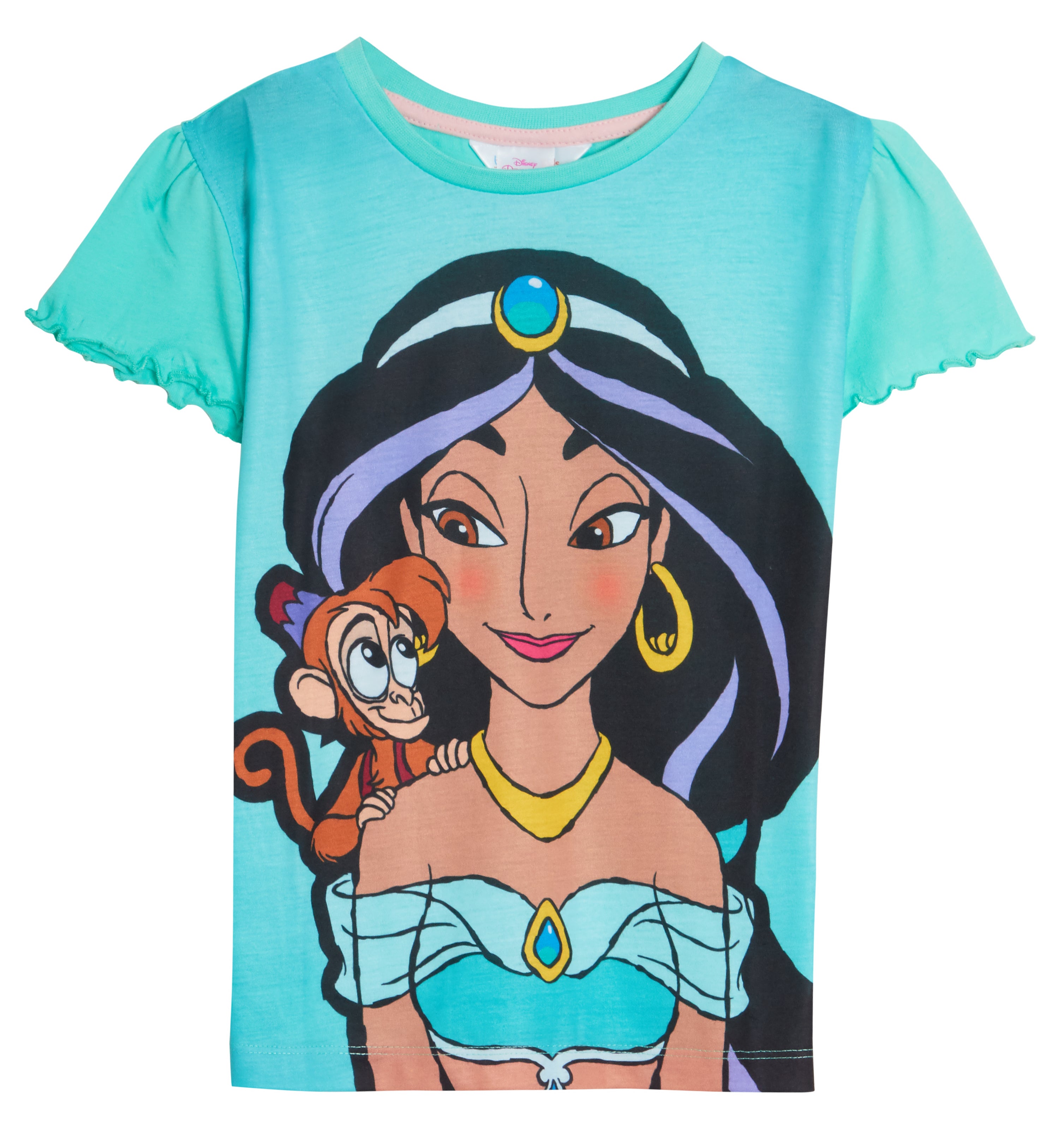 Girls 3 Pack Disney Princess T-Shirts Kids Jasmine Moana Rapunzel Dress Up Top
