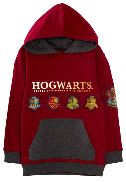 Harry Potter Hoodie Kids Hogwarts House Teams Crest Hooded Fleece Top Sweatshirt