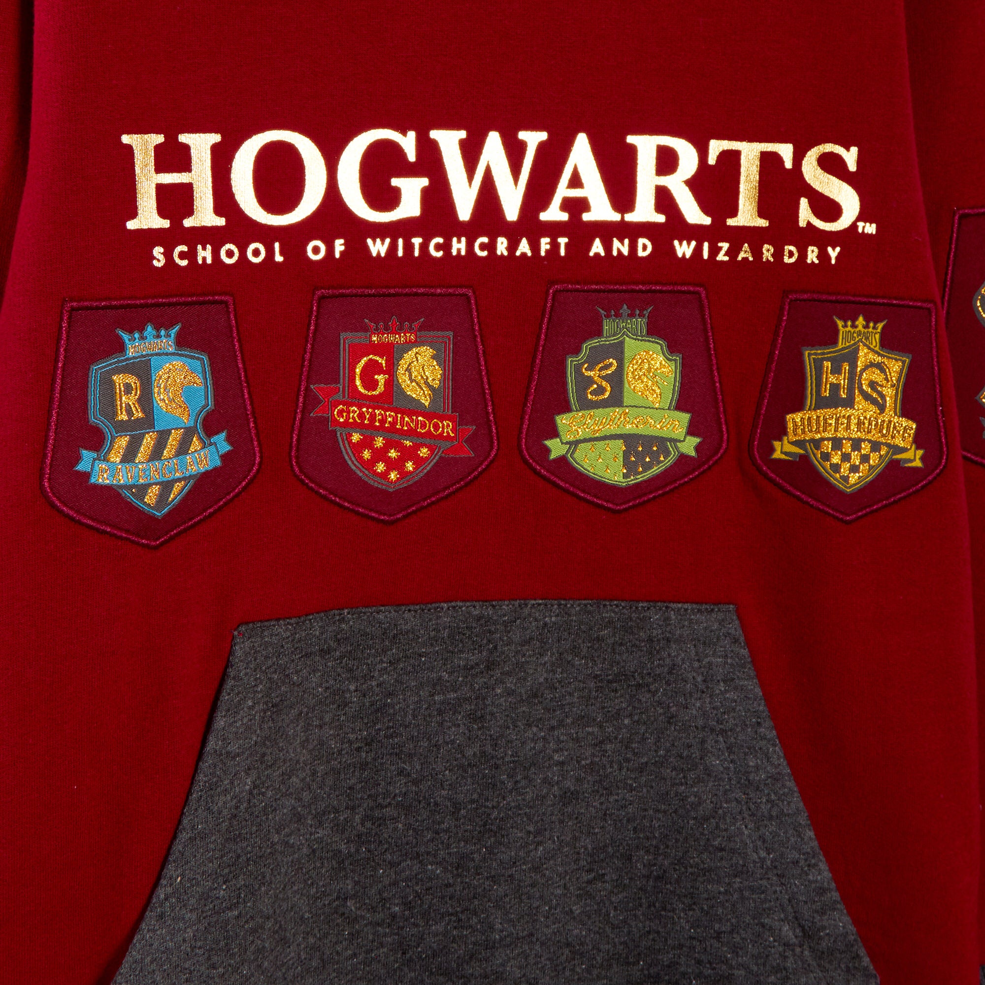 Harry Potter Hoodie Kids Hogwarts House Teams Crest Hooded Fleece Top Sweatshirt