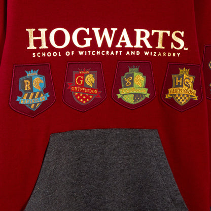 Harry Potter Hoodie Kids Hogwarts House Teams Crest Hooded Fleece Top Sweatshirt