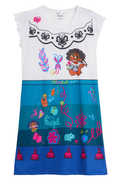 Girls Encanto Nightdress Disney Mirabel Dress Up Nightie Printed Back + Front
