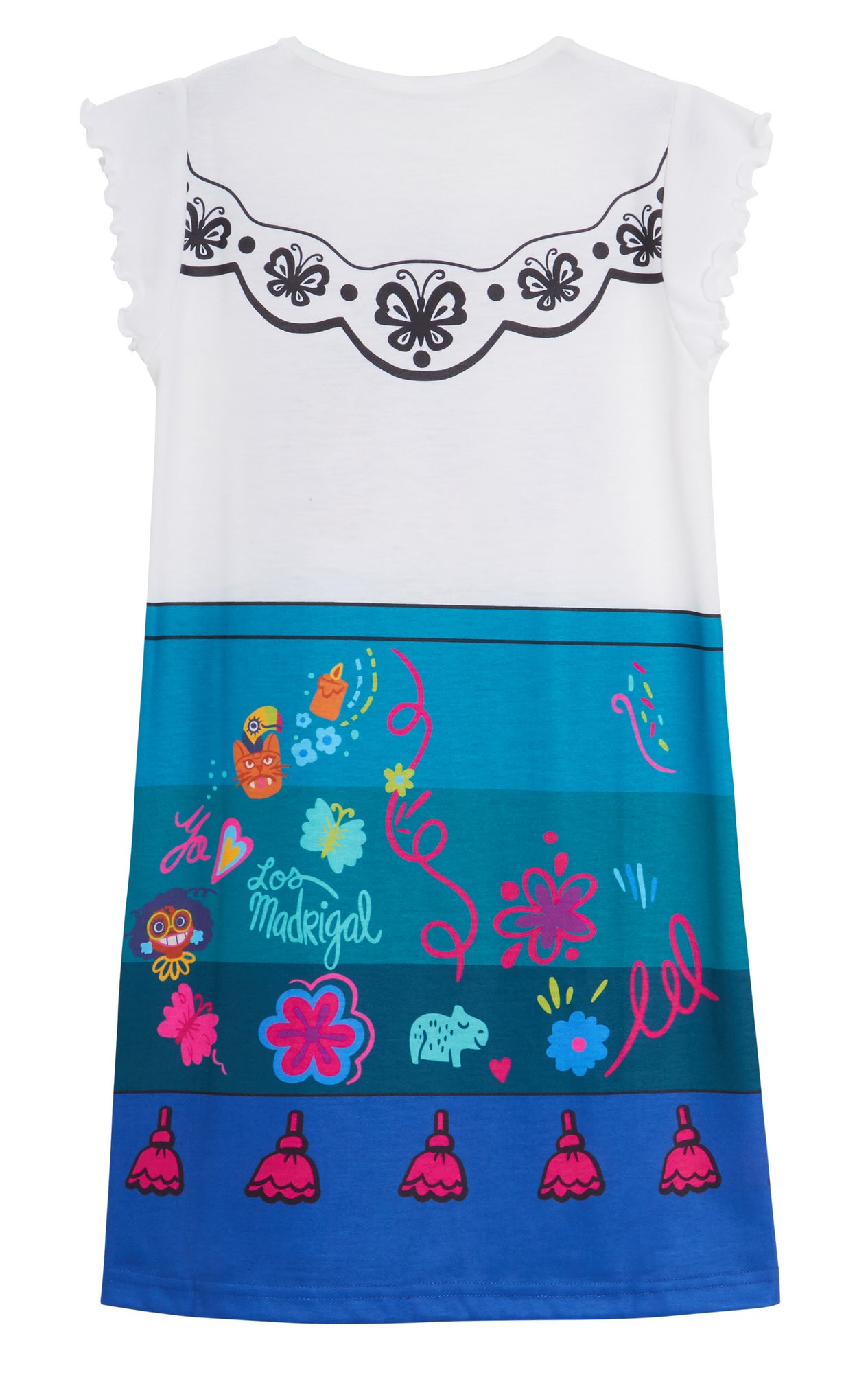 Girls Encanto Nightdress Disney Mirabel Dress Up Nightie Printed Back + Front