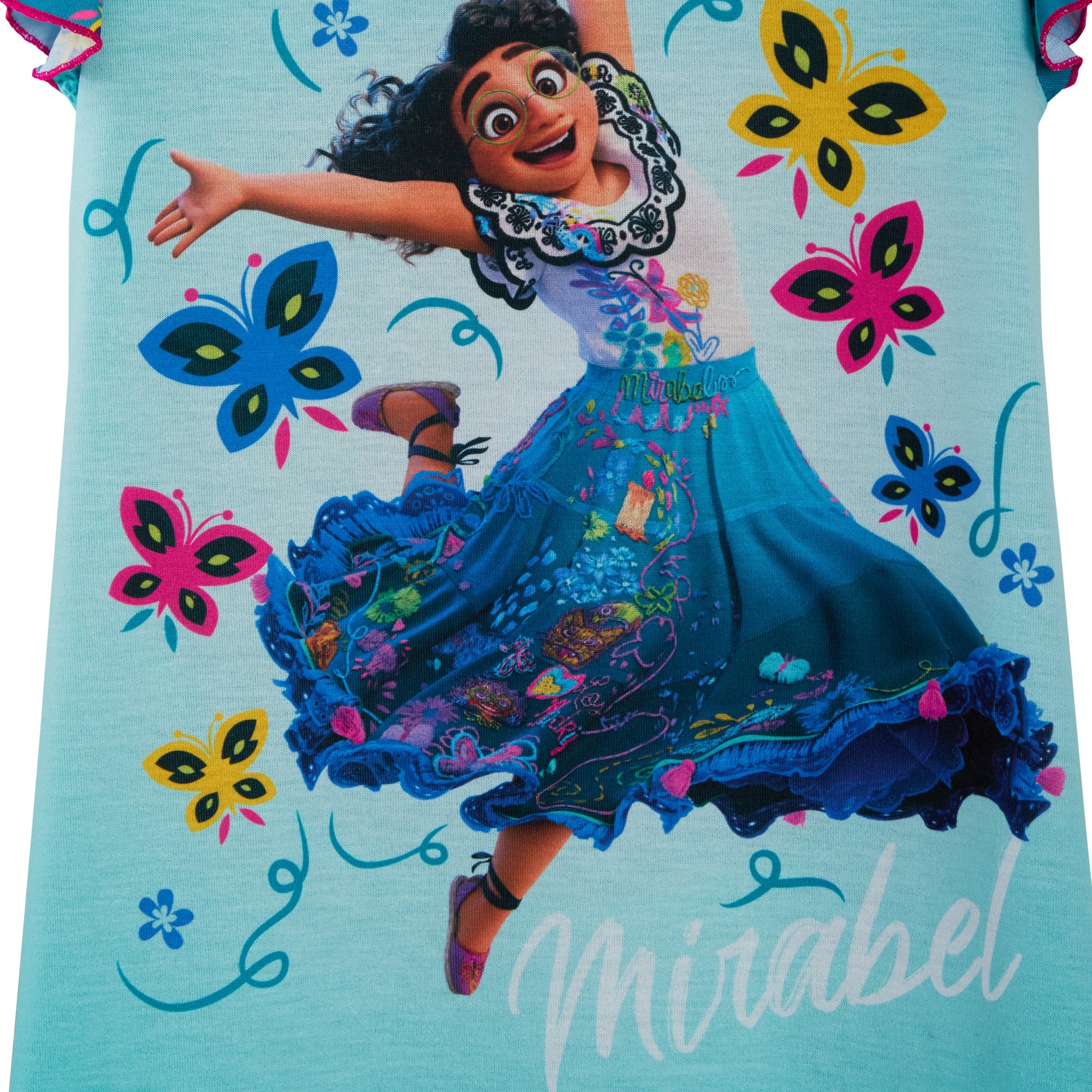 Girls Encanto Nightdress Disney Mirabel Short Sleeve Nightie Nightshirt Nighty