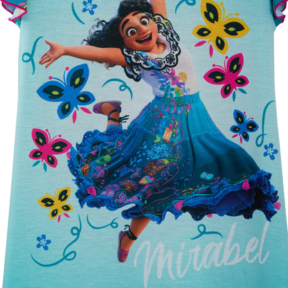 Girls Encanto Nightdress Disney Mirabel Short Sleeve Nightie Nightshirt Nighty