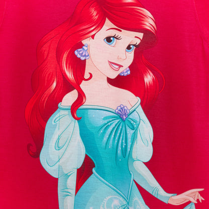 Girls 3 Pack Disney Princess T-Shirts Kids Ariel Tiana Cinderella  Dress Up Tops