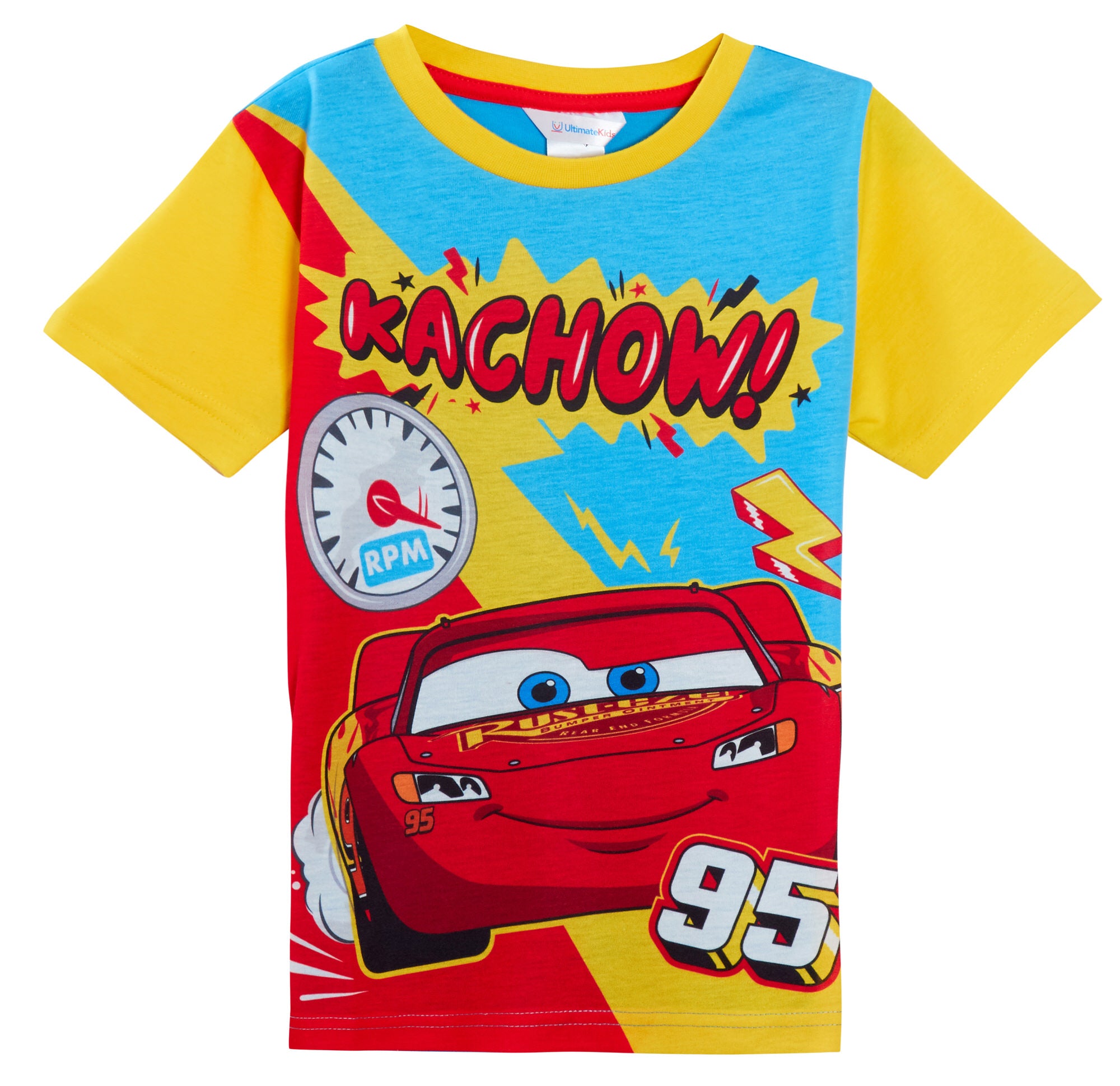 Boys 3 Pack Disney Cars T-Shirts Lightning McQueen Dress Up Top Short Summer Tee