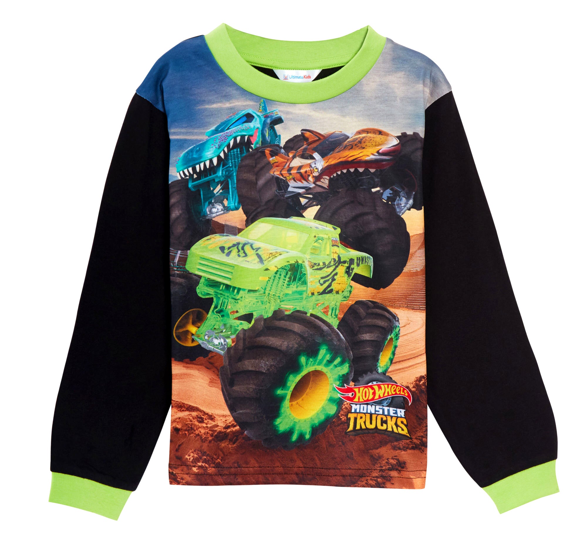Boys Hot Wheels Monster Trucks Pyjamas Kids Racing Car Pjs T-Shirt Loungepants