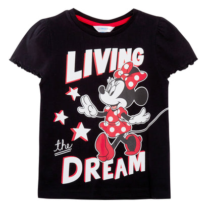 Girls 3 Pack Disney Minnie Mouse T-Shirts For Kids Disney Minnie Dress Up Tops
