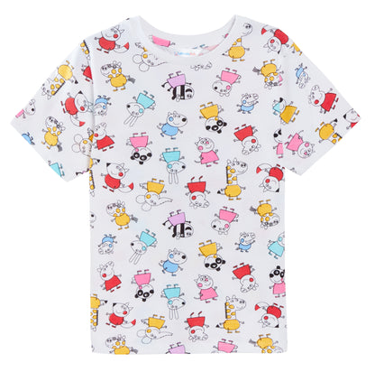 Girls 3 Pack Peppa Pig T-Shirts Kids Peppa Dress Up Tops Girls Summer Tees Gift