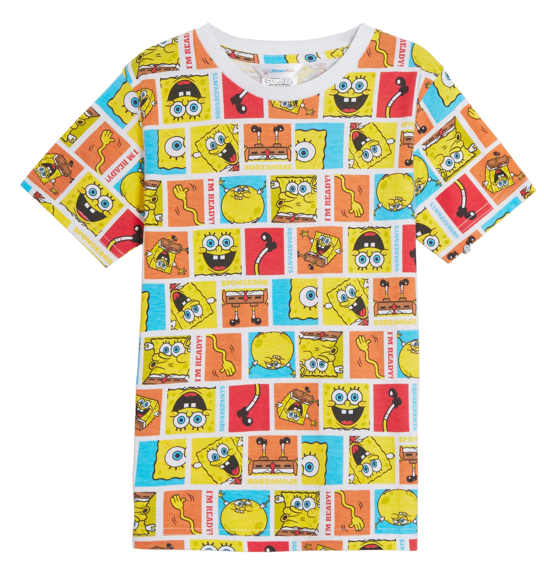 Kids 3 Pack SpongeBob SquarePants T-Shirts Boys Girls Dress Up Tops Summer Tees
