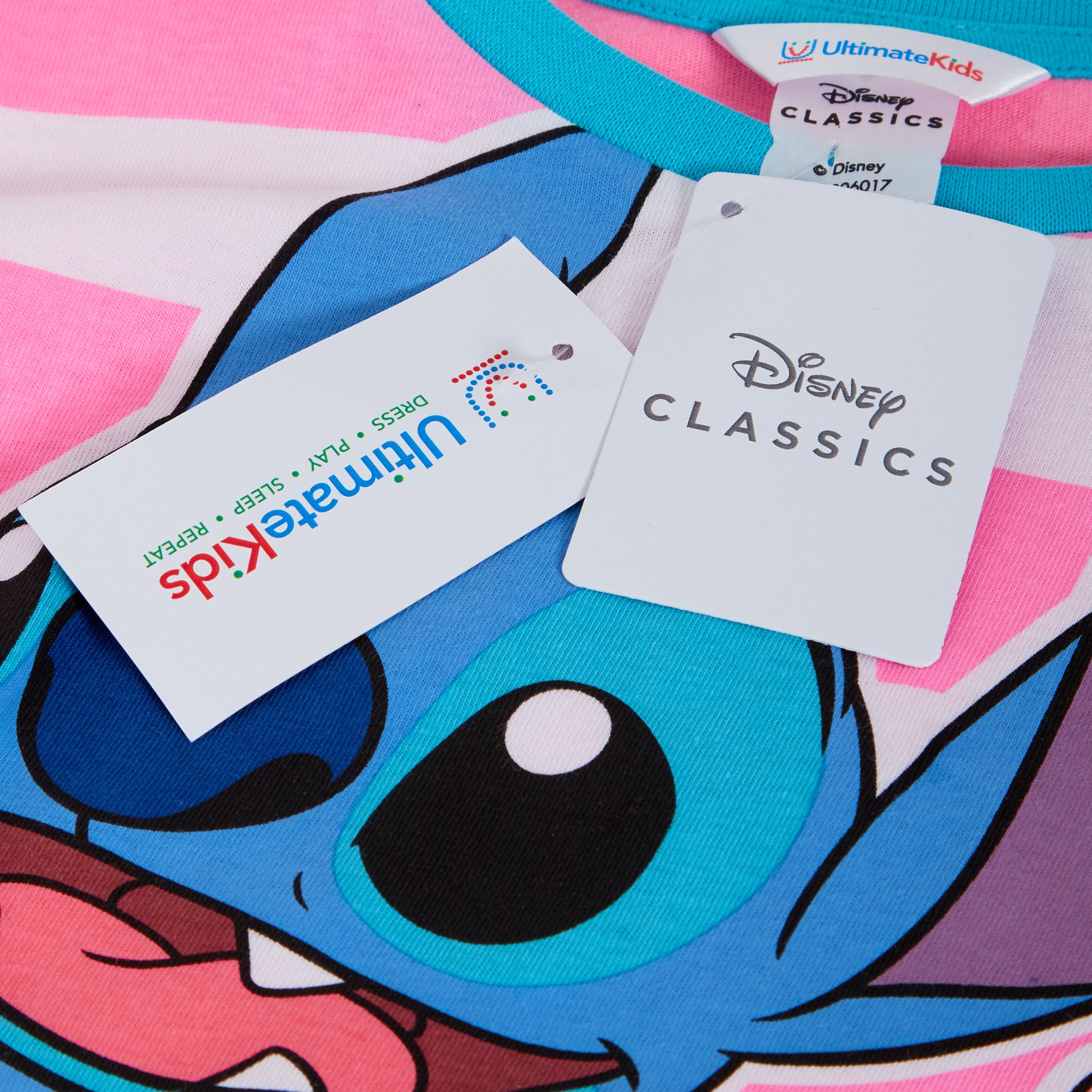 Girls Lilo & Stitch Pyjamas Kids Angel Full Length Pjs Set T-shirt Lounge Pants