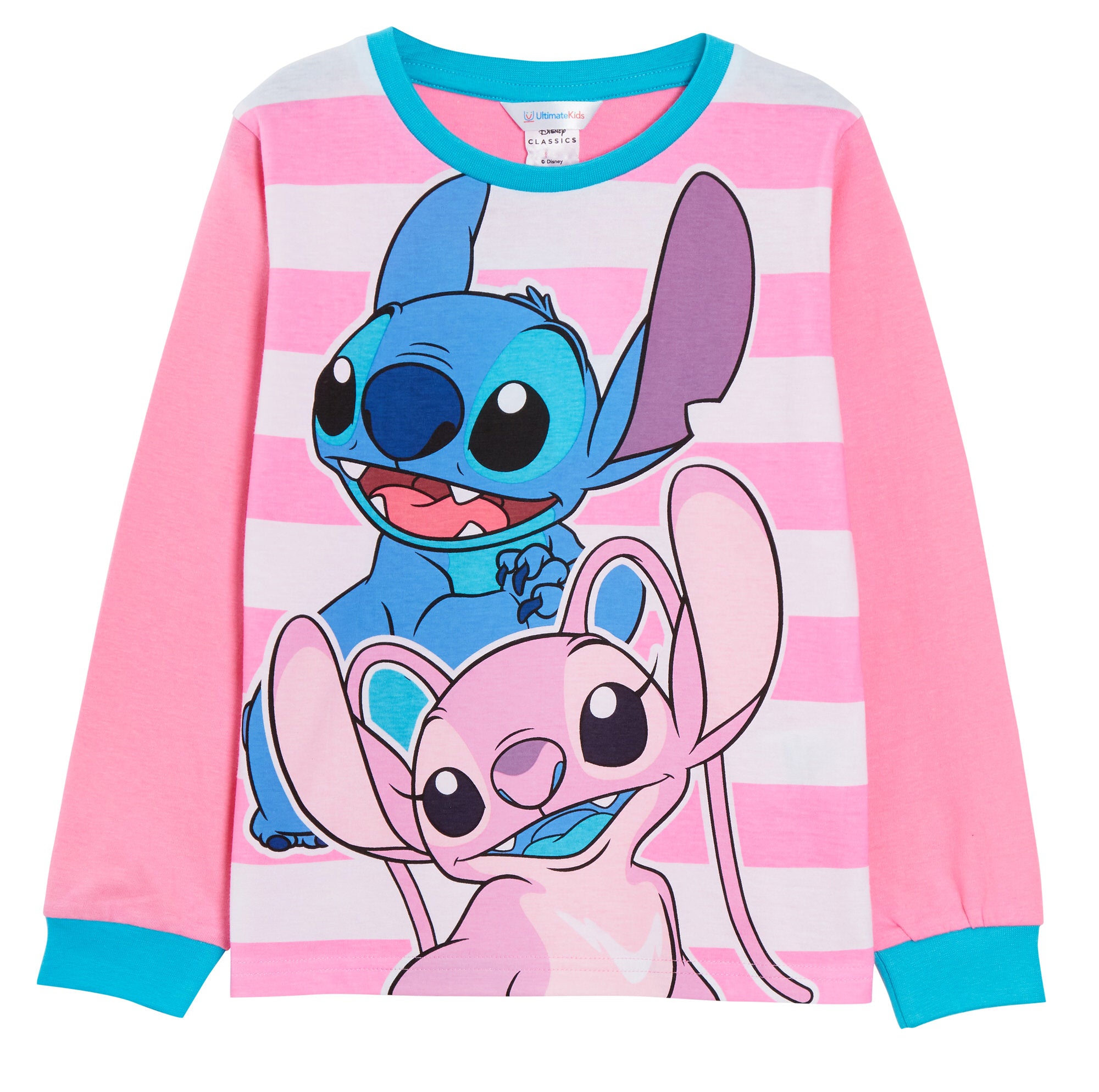 Girls Lilo & Stitch Pyjamas Kids Angel Full Length Pjs Set T-shirt Lounge Pants