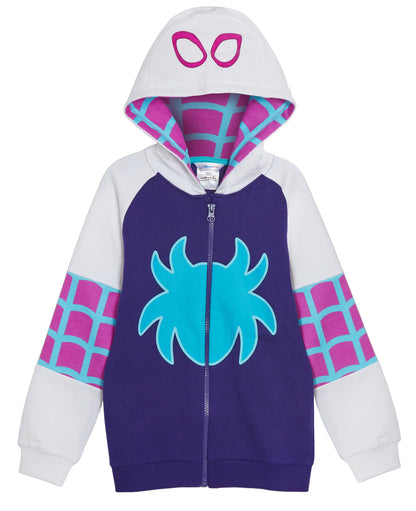 Spidey And His Amazing Friends Hoodie Hooded Zip Jacket Spin Miles Ghost Spider