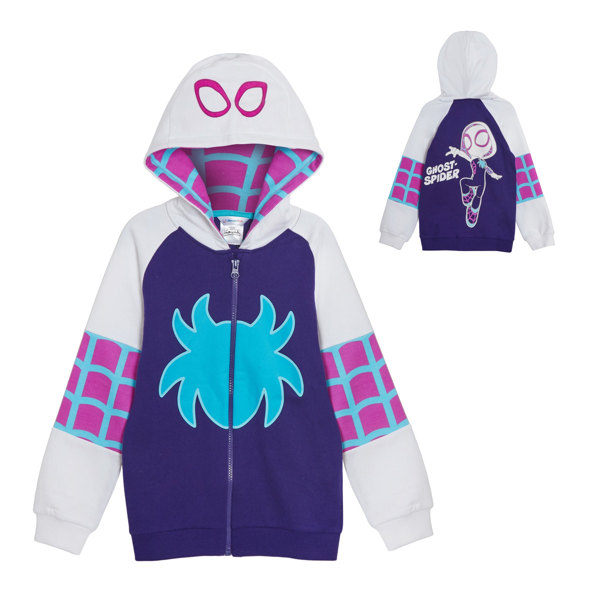 Spidey And His Amazing Friends Hoodie Hooded Zip Jacket Spin Miles Ghost Spider