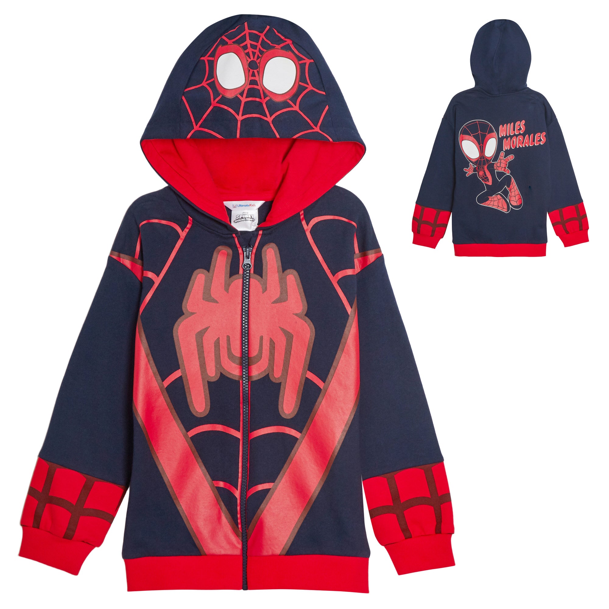 Spidey And His Amazing Friends Hoodie Hooded Zip Jacket Spin Miles Ghost Spider