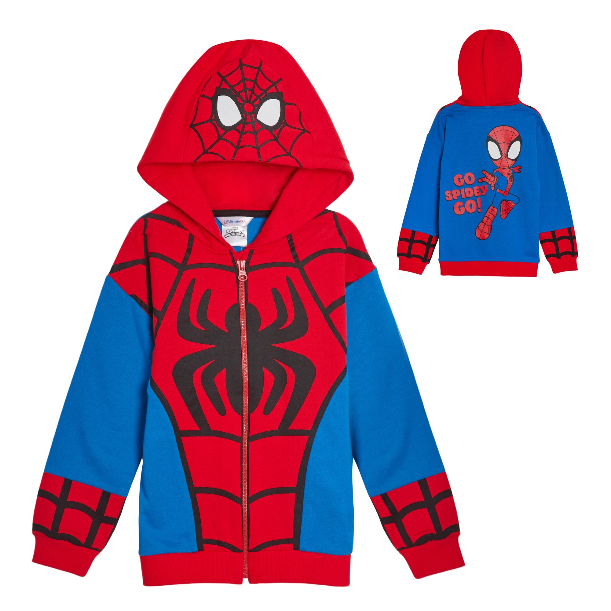 Spidey And His Amazing Friends Hoodie Hooded Zip Jacket Spin Miles Ghost Spider