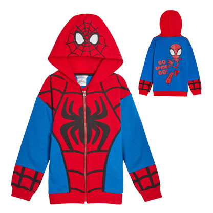 Spidey And His Amazing Friends Hoodie Hooded Zip Jacket Spin Miles Ghost Spider