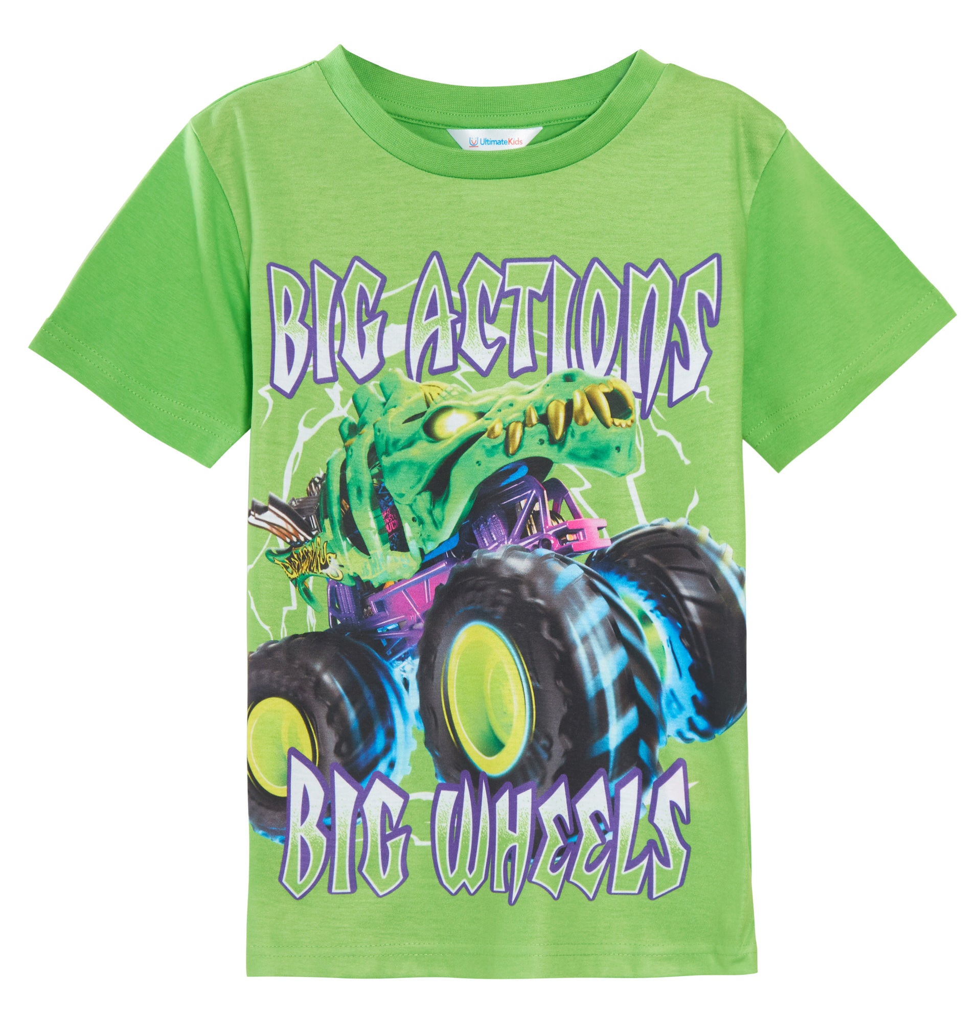 Boys 3 Pack Monster Trucks T-Shirts Kids Hot Wheels Multipack Short Summer Tees
