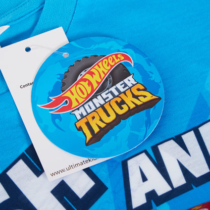 Boys 3 Pack Monster Trucks T-Shirts Kids Hot Wheels Multipack Short Summer Tees