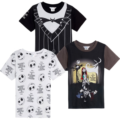 Kids Disney Nightmare Before Christmas 3 Pack T-Shirts Kids Dress Up Tees Tops