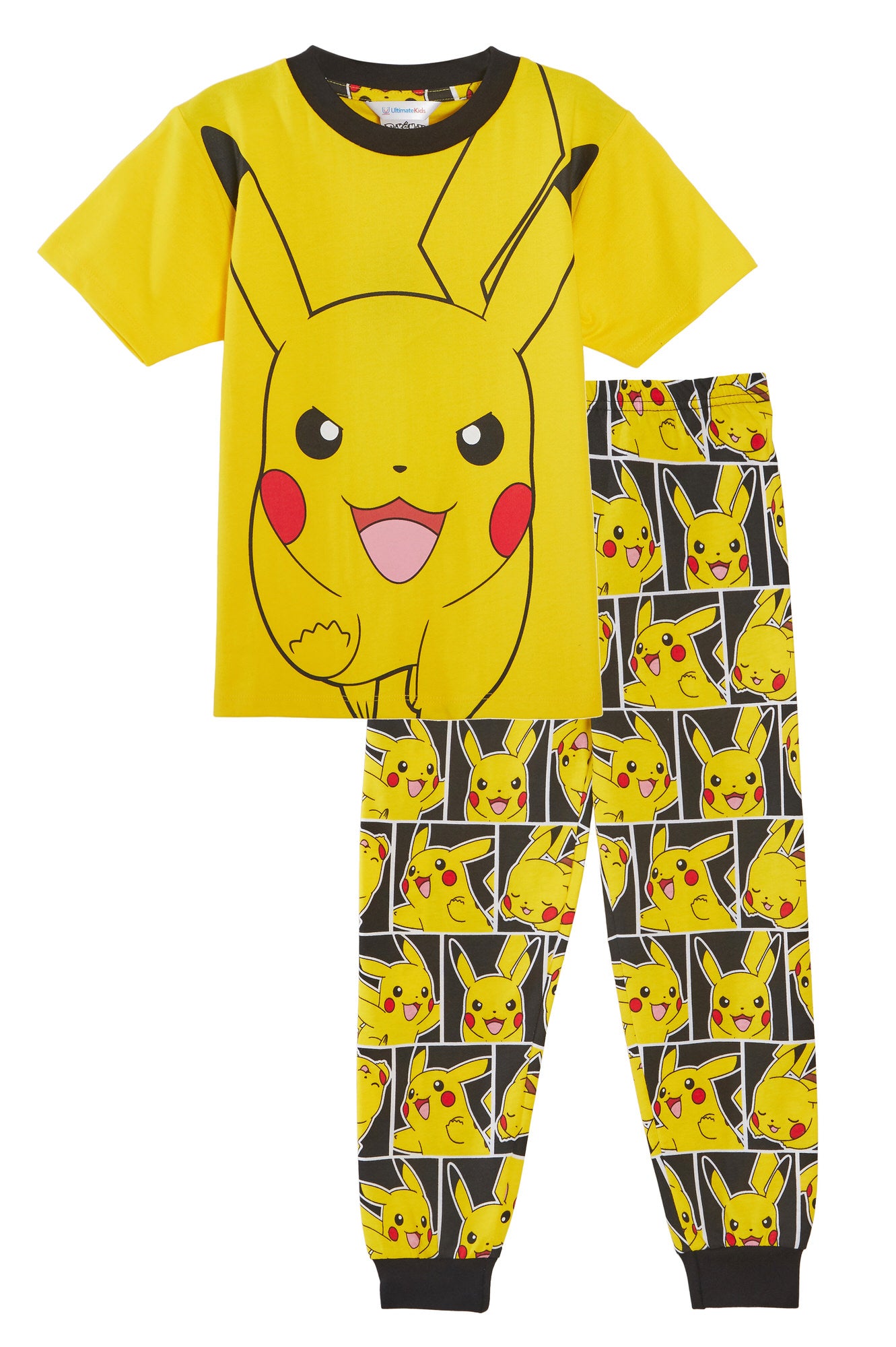 Kids Pokemon Pyjamas Boys Girls Teens Short Sleeved PJ With Full Length Bottoms