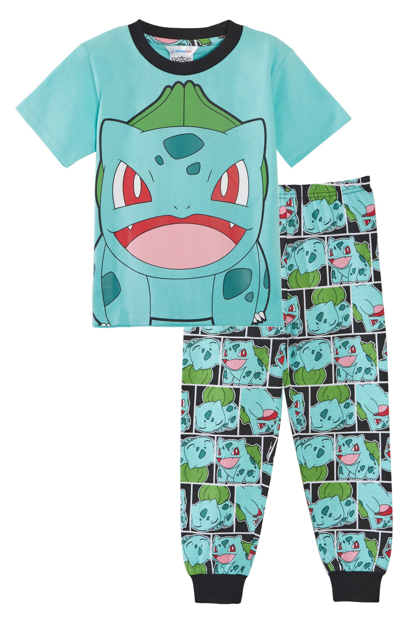 Kids Pokemon Pyjamas Boys Girls Teens Short Sleeved PJ With Full Length Bottoms