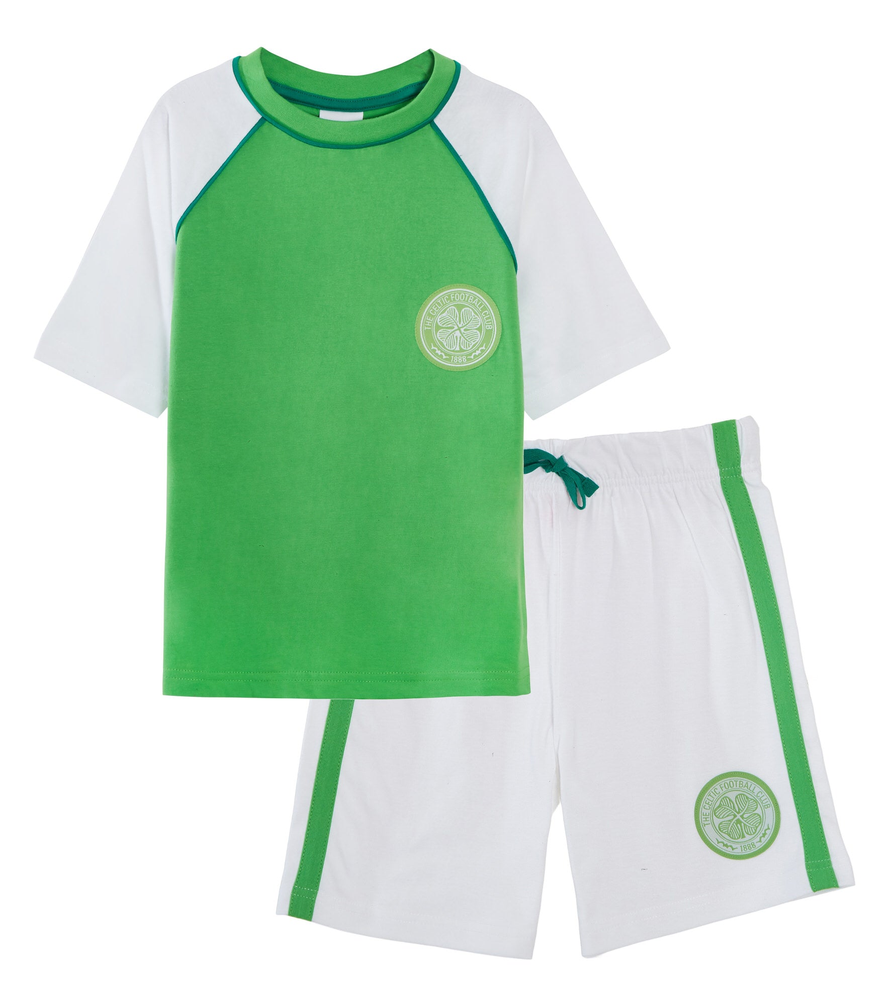 Kids Celtic Short Pyjamas Girls Boys FC Football Short Pjs Set SPL Football Kit