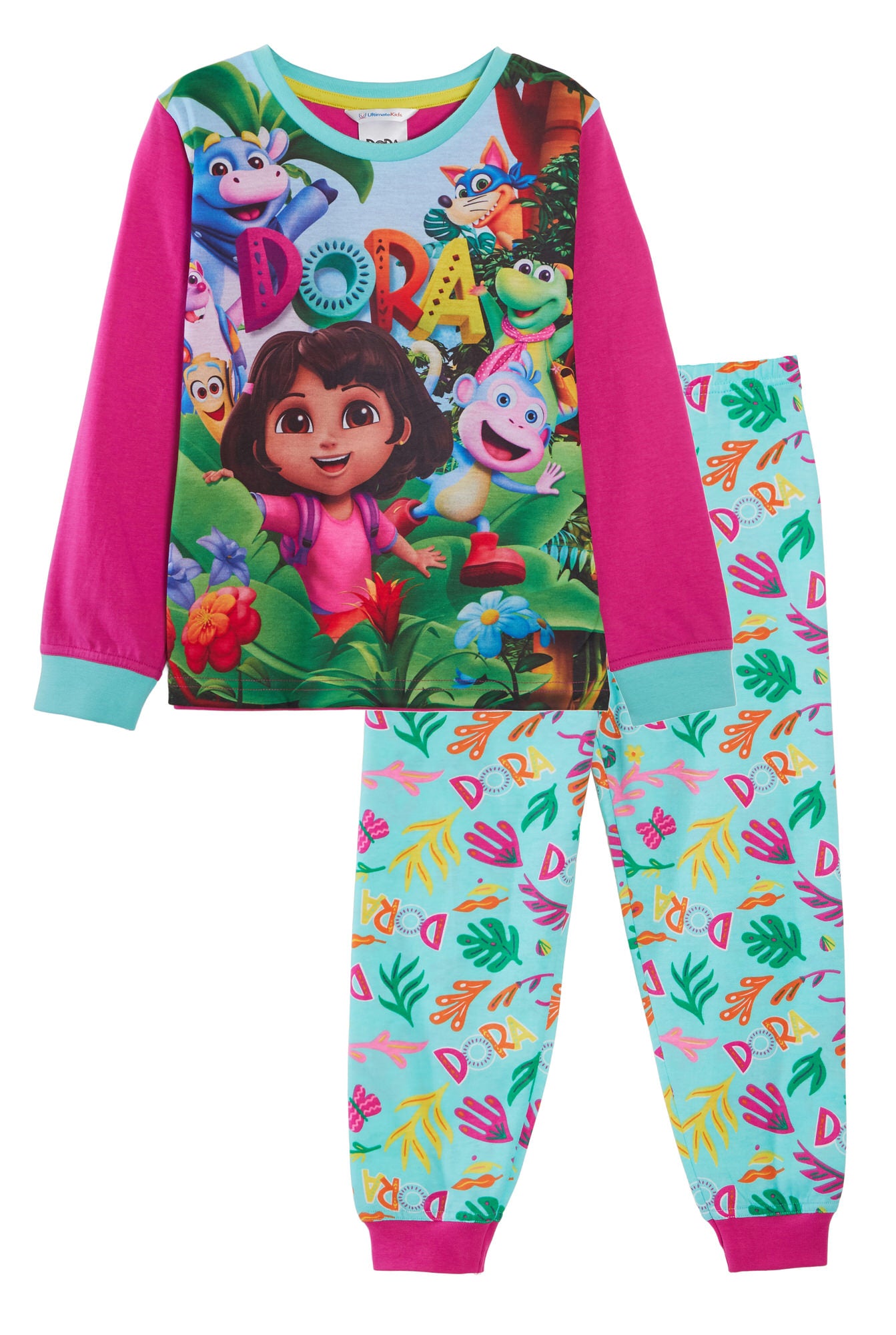 Girls Dora The Explorer Pyjamas For Kids Girls Full Length Pjs Set Nightwear