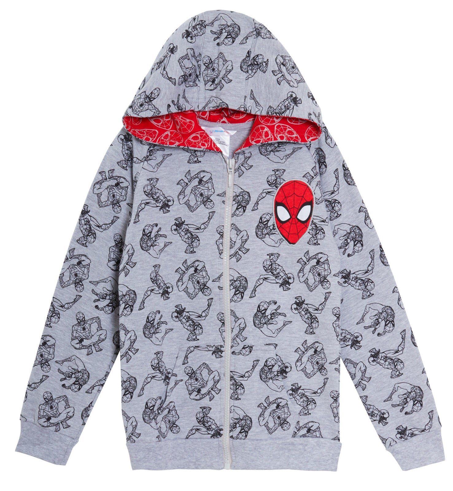 Boys Spiderman Hooded Jacket Kids Marvel Avengers Full Zip Hoodie Hoody Size