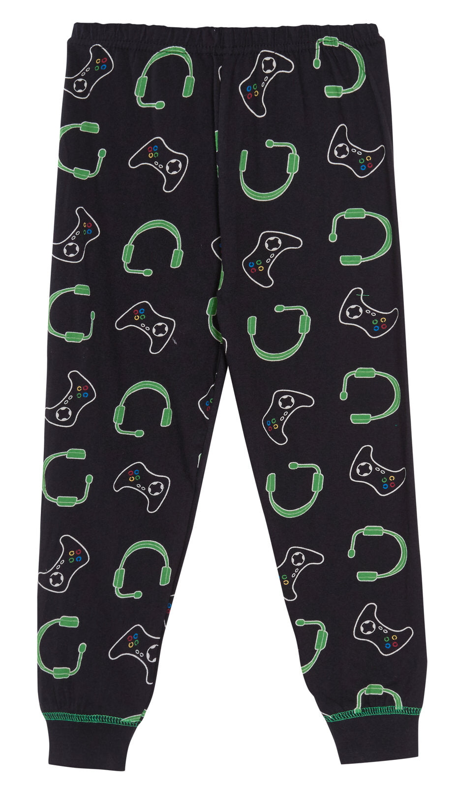 Epic Gamer Pyjamas Boys Gaming Pjs Headset Controller Black T-Shirt Lounge Pants