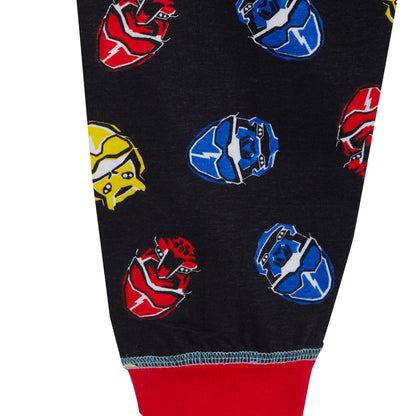 Boys Power Rangers Pyjamas Full Length Pjs Kids Long T-Shirt + Loungepants Set