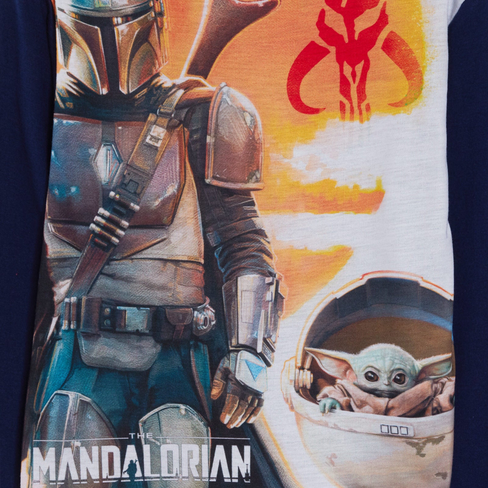 Boys Mandalorian Pyjamas Kids Star Wars Baby Yoda Full Length Pjs Set Nightwear