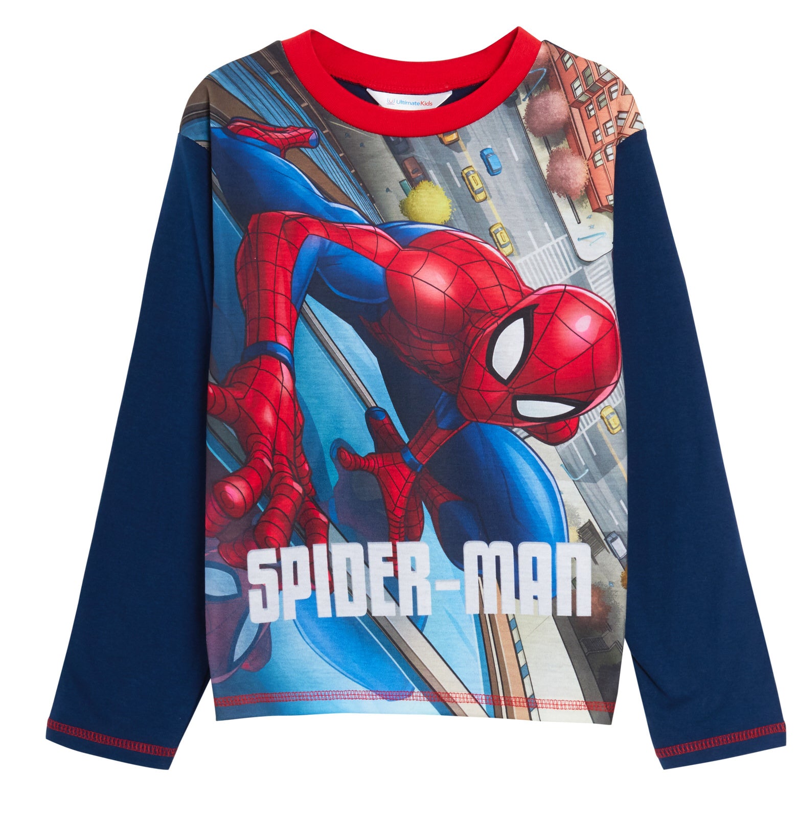 Boys Marvel Spiderman Pyjamas Kids Avengers Full Length Pjs Set Nightwear Size